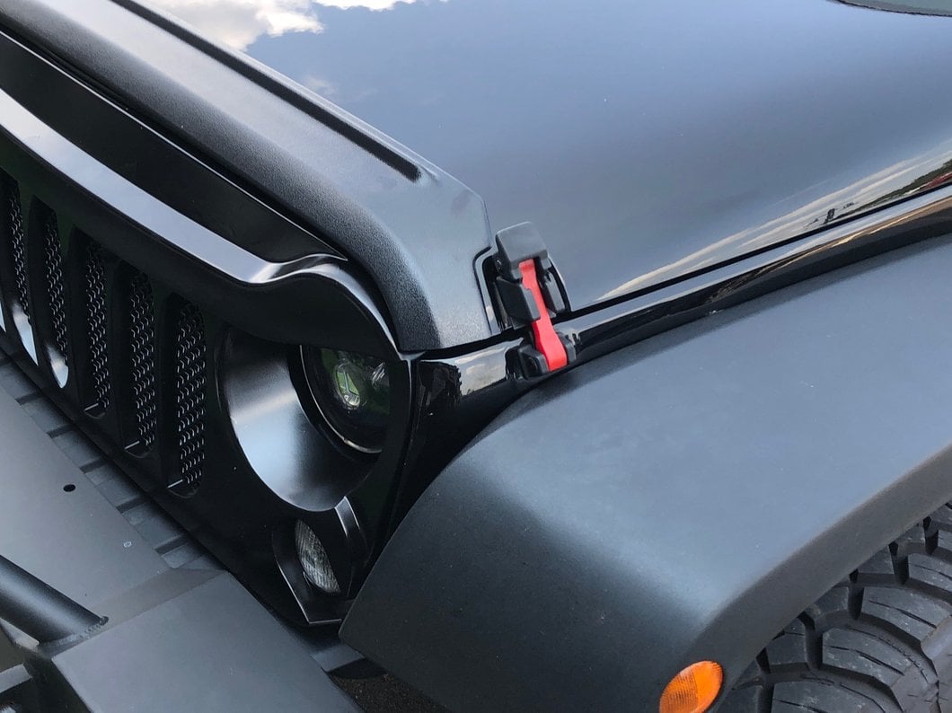 RedRock Replacement Hood Latch Straps; Red (07-18 Jeep Wrangler JK)