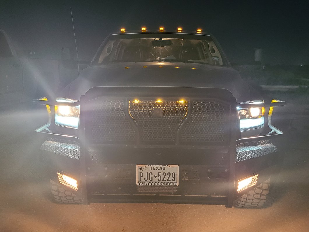 RedRock Boss Upper Replacement Grille with LED DRL; Matte Black (10-18 RAM 2500)
