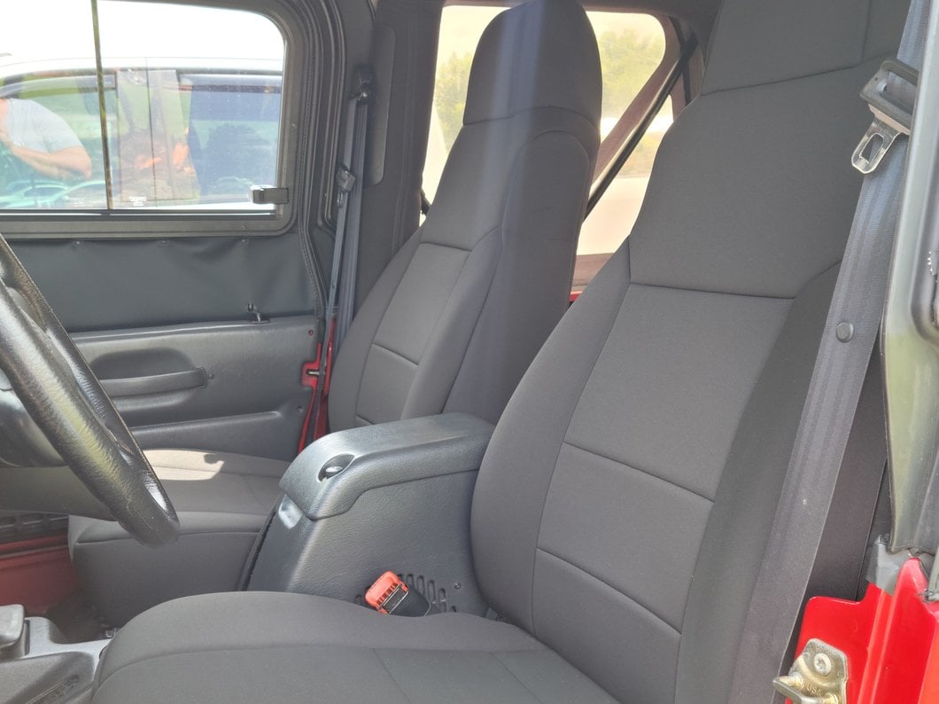 RedRock Custom Fit Front and Rear Seat Covers; Black (03-06 Jeep Wrangler TJ)