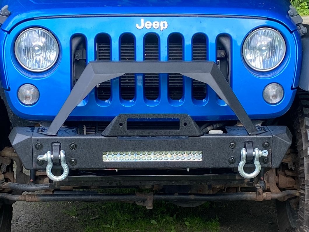 RedRock Max-HD Stubby Winch Front Bumper with LED Light Bar (18-25 Jeep Wrangler JL)