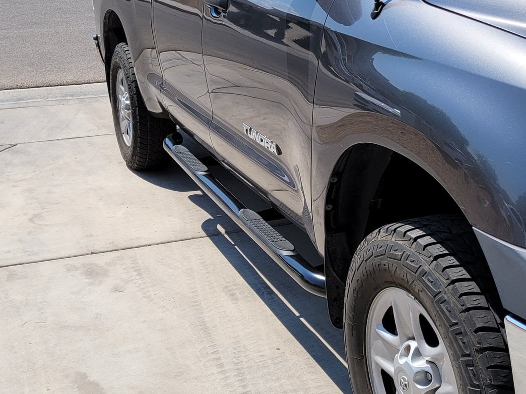 RedRock 3-Inch Side Step Bars; Black (07-21 Tundra Double Cab)