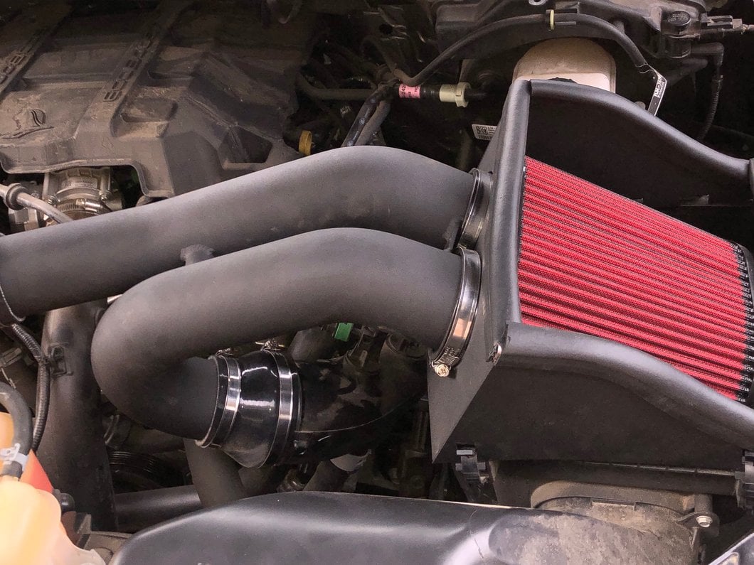 RedRock Cold Air Intake; Wrinkle Black (15-25 2.7L EcoBoost F-150)
