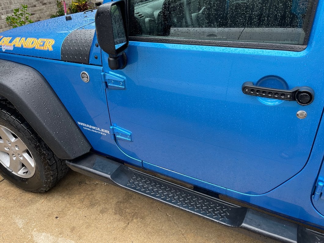 RedRock Billet Aluminum Door Handle Inserts; Black (07-18 Jeep Wrangler JK 4-Door)