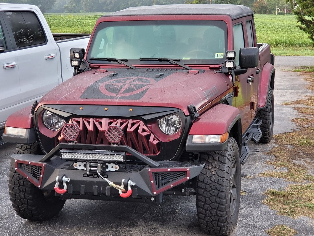 RedRock Deep Woods Grille; Matte Black (20-25 Jeep Gladiator JT w/o TrailCam)