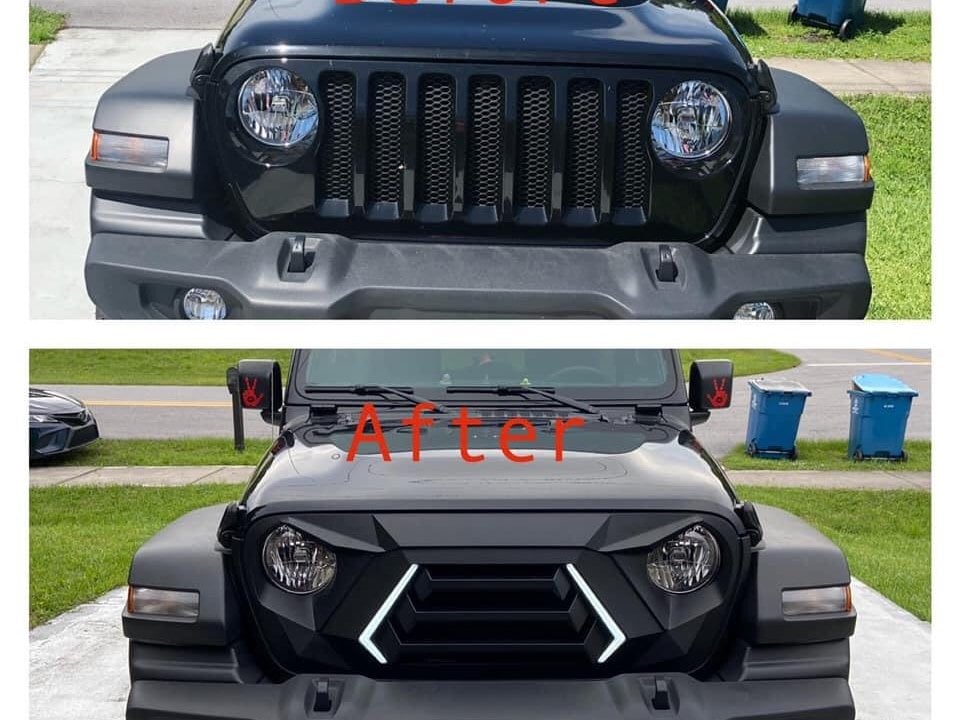 RedRock Goliath Grille with LED DRL (18-25 Jeep Wrangler JL w/o TrailCam)