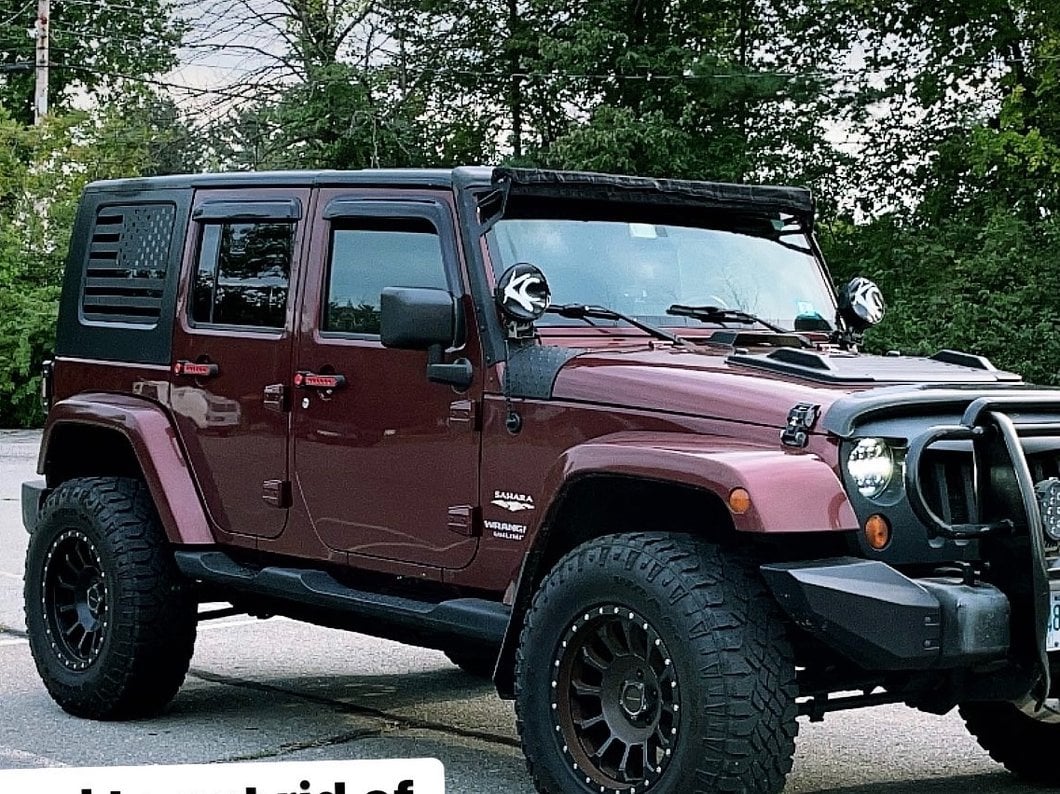 RedRock Billet Aluminum Door Handle Inserts; Red (07-18 Jeep Wrangler JK 4-Door)