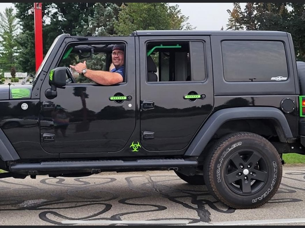 RedRock Billet Aluminum Door Handle Inserts; Green (07-18 Jeep Wrangler JK 4-Door)