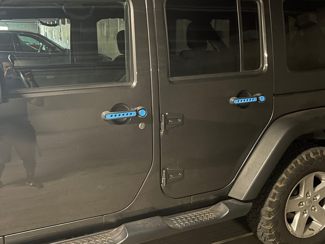 RedRock Billet Aluminum Door Handle Inserts; Blue (07-18 Jeep Wrangler JK 4-Door)