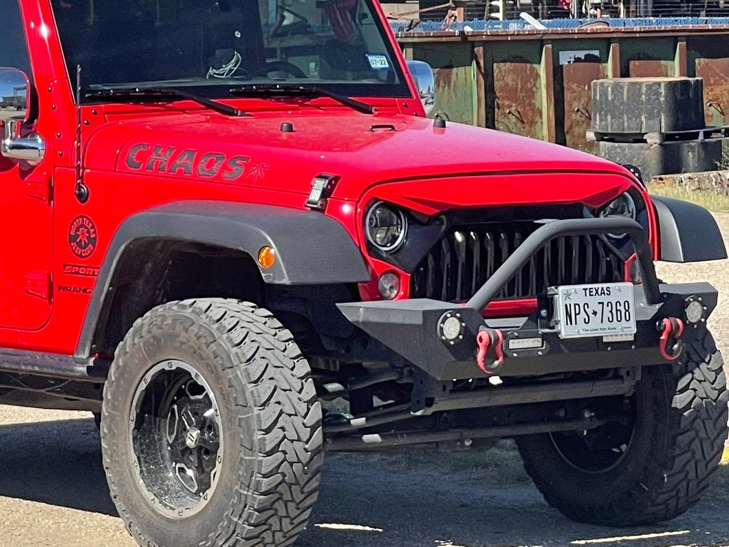 RedRock Roller Fairlead License Plate Mounting Bracket (07-18 Jeep Wrangler JK)