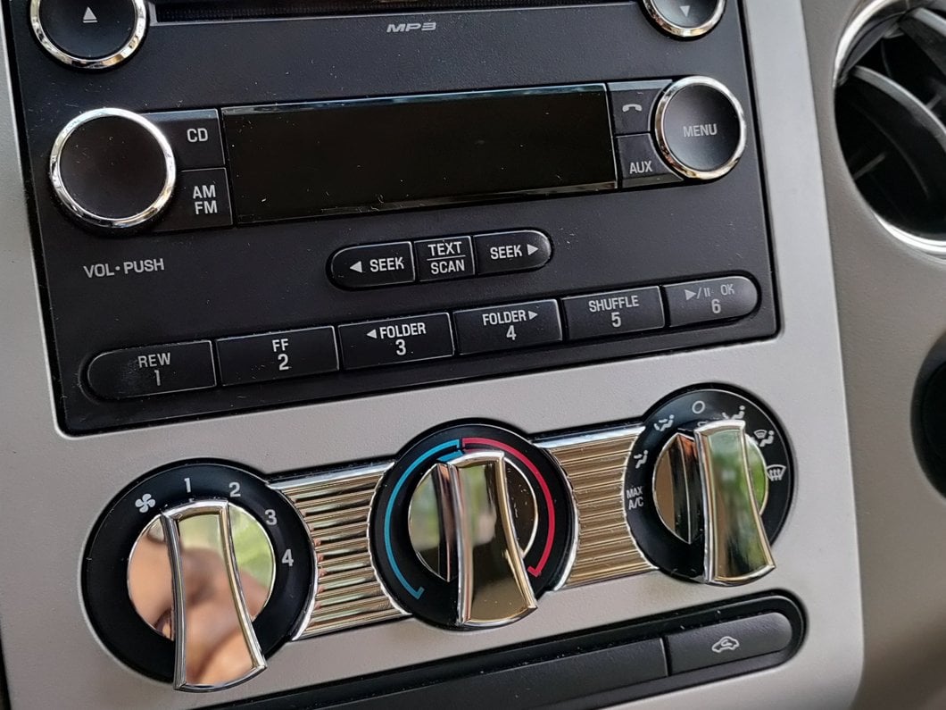 RedRock A/C Knob Covers; Chrome (04-08 F-150)