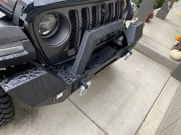 RedRock Max-HD Full Width Winch Front Bumper with Fog Lights and LED Light Bar (20-25 Jeep Gladiator JT)