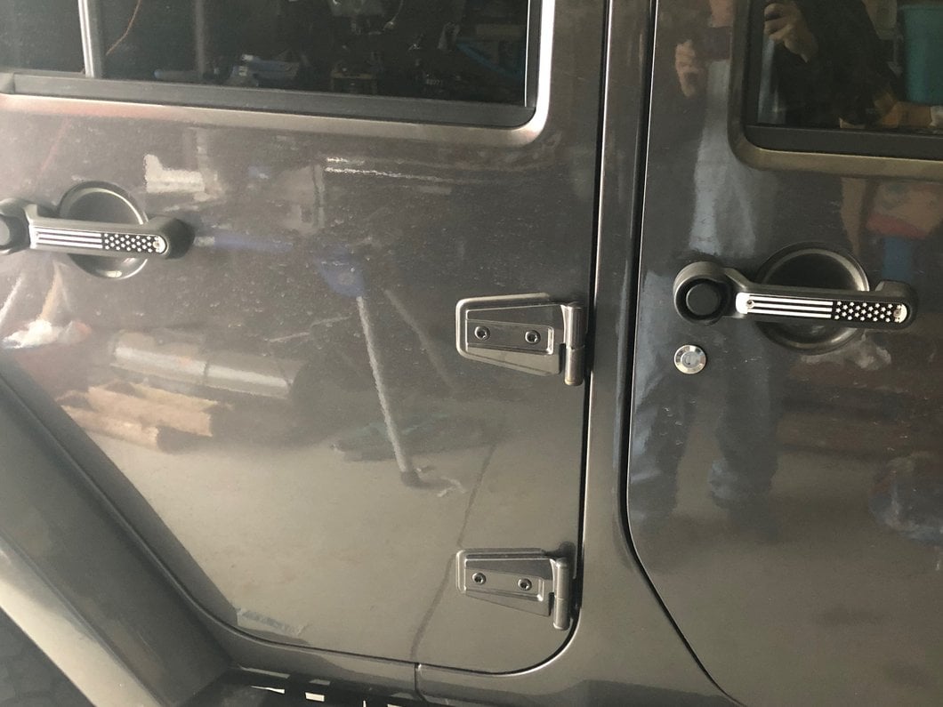 RedRock Old Glory Door Handle Inserts; Black and White (07-18 Jeep Wrangler JK 4-Door)