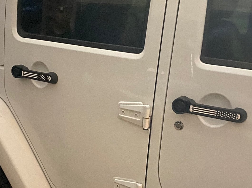 RedRock Old Glory Door Handle Inserts; Black and White (07-18 Jeep Wrangler JK 4-Door)