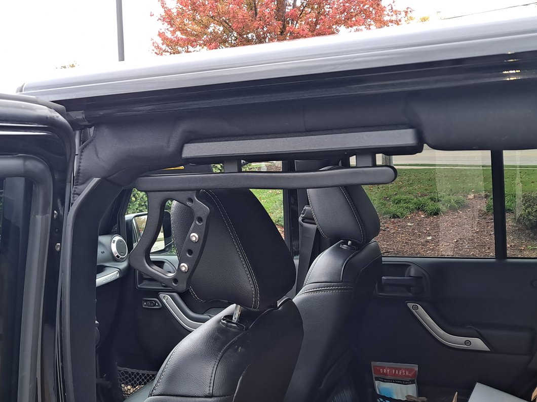 RedRock Aluminum Front Grab Handles; Black (07-18 Jeep Wrangler JK)