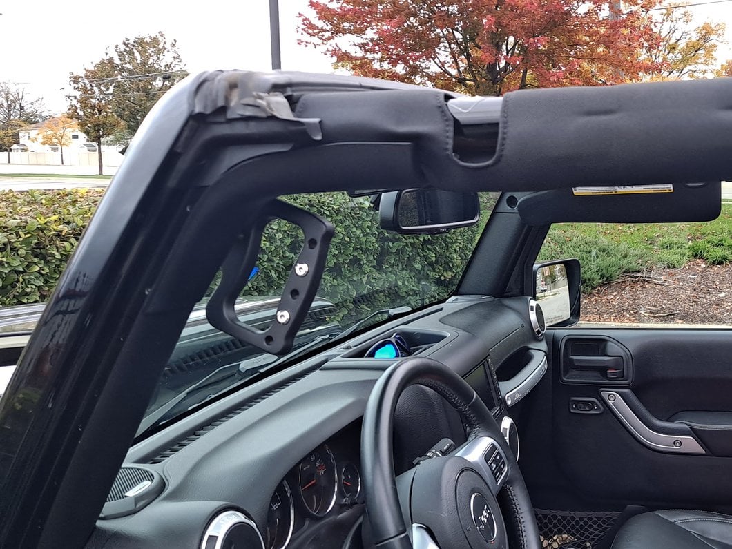 RedRock Aluminum Rear Grab Handles; Black (07-18 Jeep Wrangler JK)
