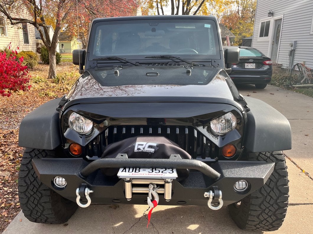 RedRock Roller Fairlead License Plate Mounting Bracket (07-18 Jeep Wrangler JK)