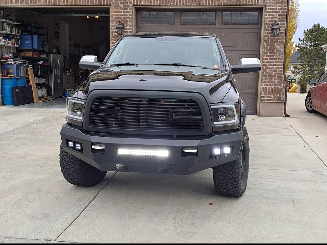 RedRock Boss Upper Replacement Grille with LED DRL; Matte Black (10-18 RAM 2500)