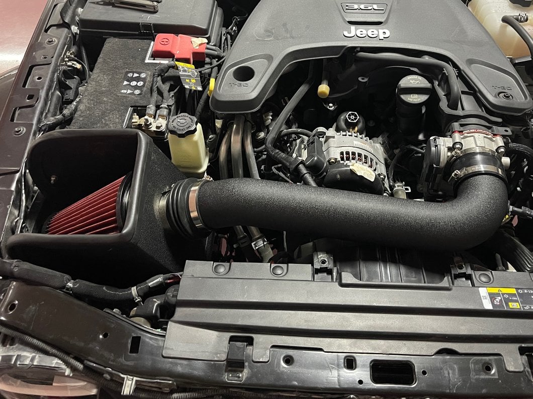 RedRock Cold Air Intake; Textured Black (18-25 3.6L Jeep Wrangler JL)