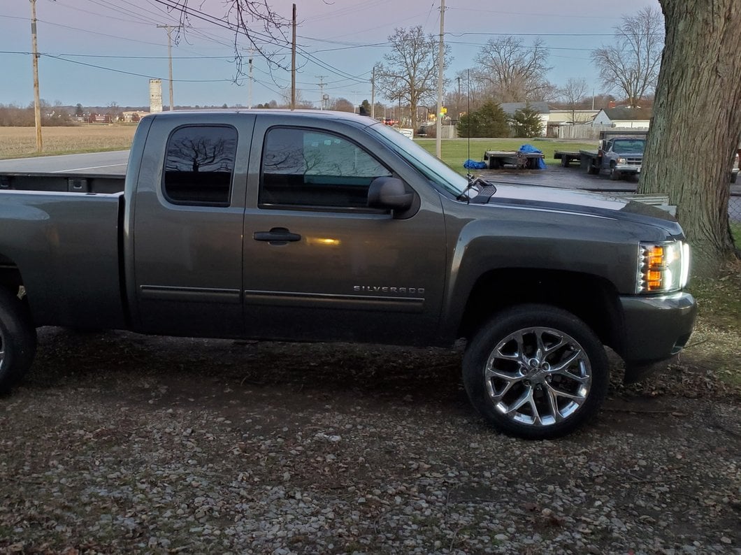 RedRock Window Deflectors; Front and Rear; Smoked (07-13 Silverado 1500 Extended Cab)