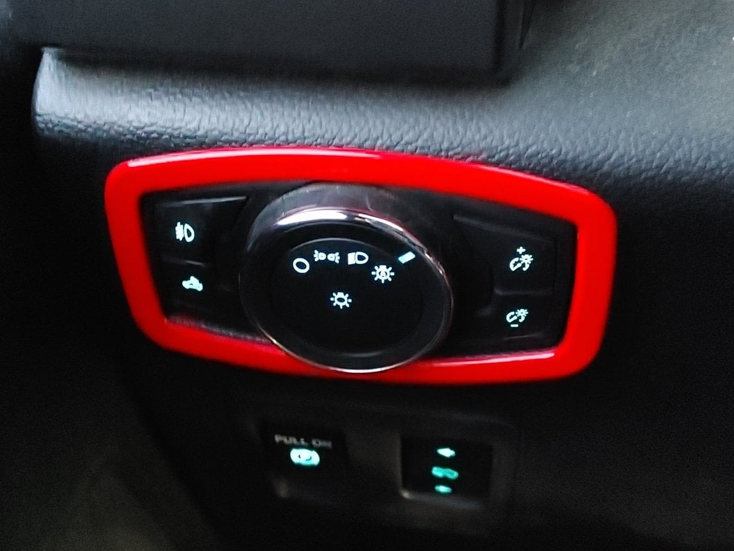 RedRock Headlight Switch Bezel; Red (15-20 F-150)