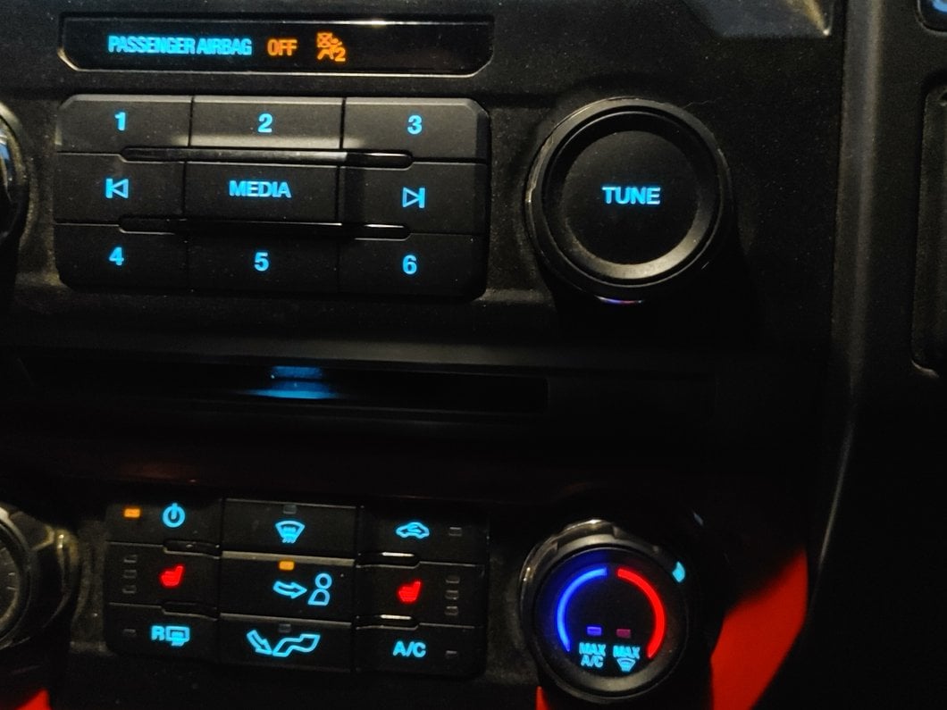 RedRock HVAC Control Bezel; Red (15-20 F-150)