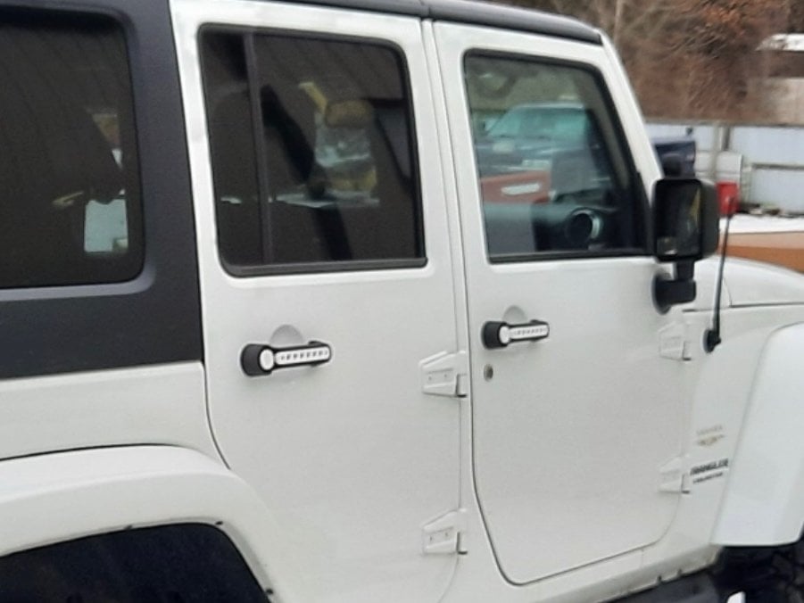 RedRock Billet Aluminum Door Handle Inserts; White (07-18 Jeep Wrangler JK 4-Door)