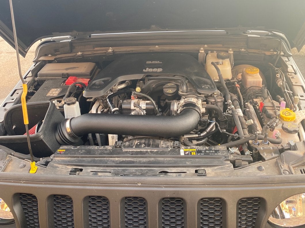RedRock Cold Air Intake; Textured Black (18-25 3.6L Jeep Wrangler JL)