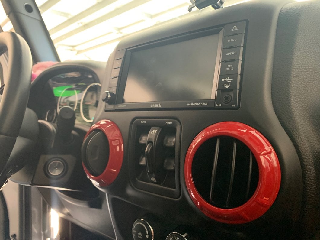 RedRock Air Conditioning Vent Trim Rings; Red (07-18 Jeep Wrangler JK)