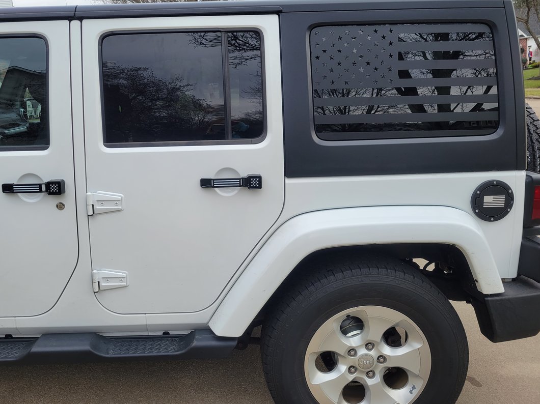 RedRock Aluminum Door and Tailgate Handle Set; Stars and Stripes (07-18 Jeep Wrangler JK 4-Door)
