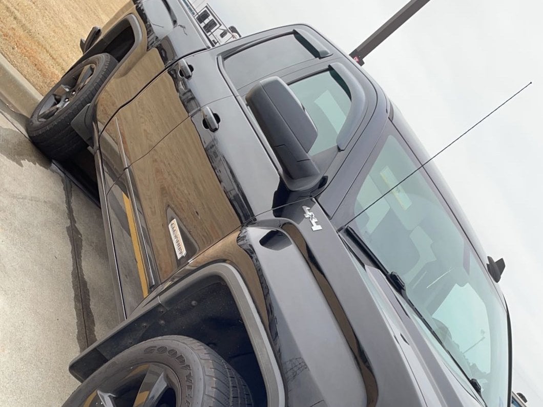 RedRock Window Deflectors; Front and Rear; Smoked (14-18 Sierra 1500 Double Cab)