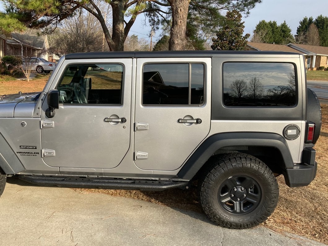 RedRock Old Glory Door Handle Inserts; Black and White (07-18 Jeep Wrangler JK 4-Door)