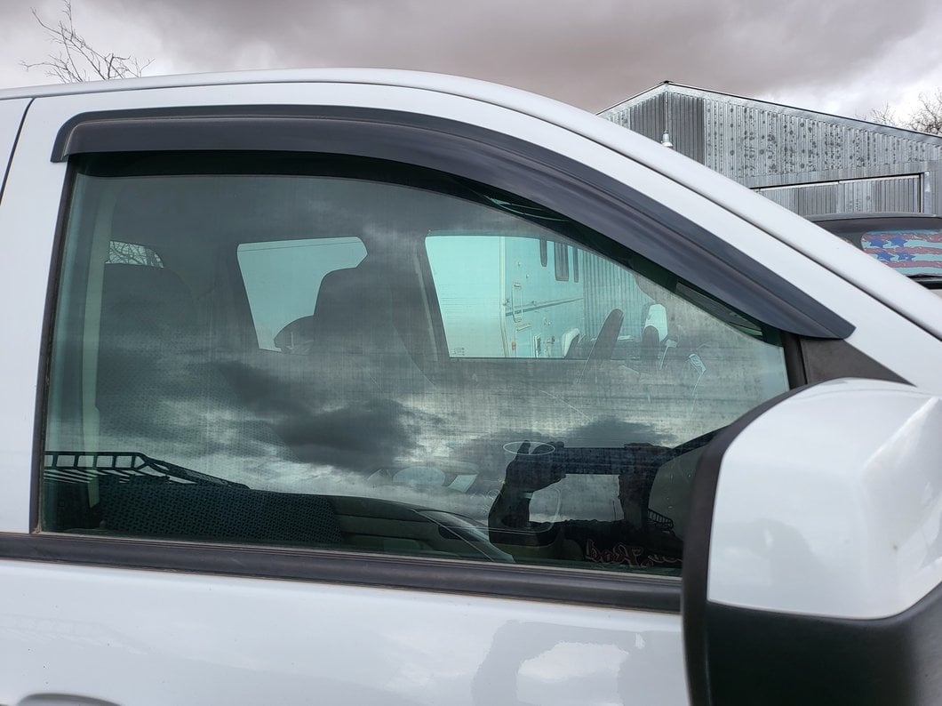 RedRock Window Deflectors; Front and Rear; Smoked (14-18 Sierra 1500 Double Cab)