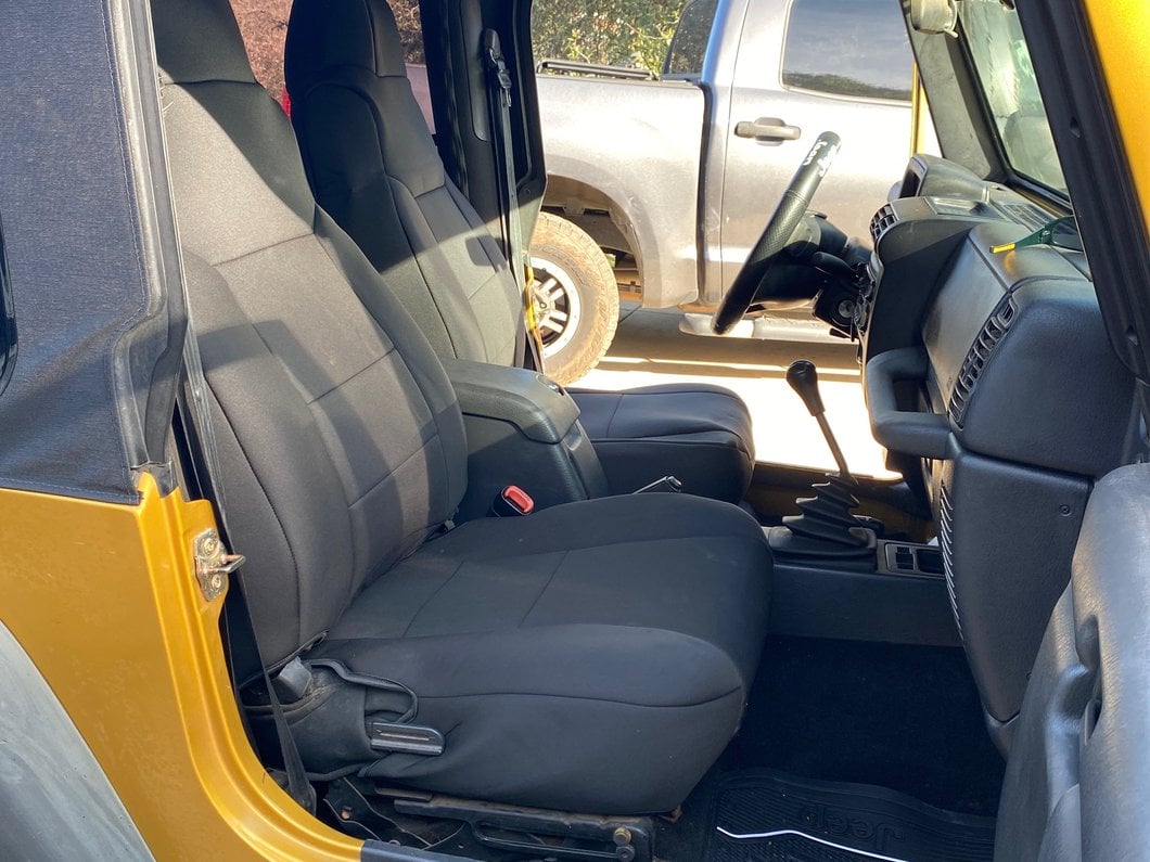 RedRock Custom Fit Front and Rear Seat Covers; Black (03-06 Jeep Wrangler TJ)