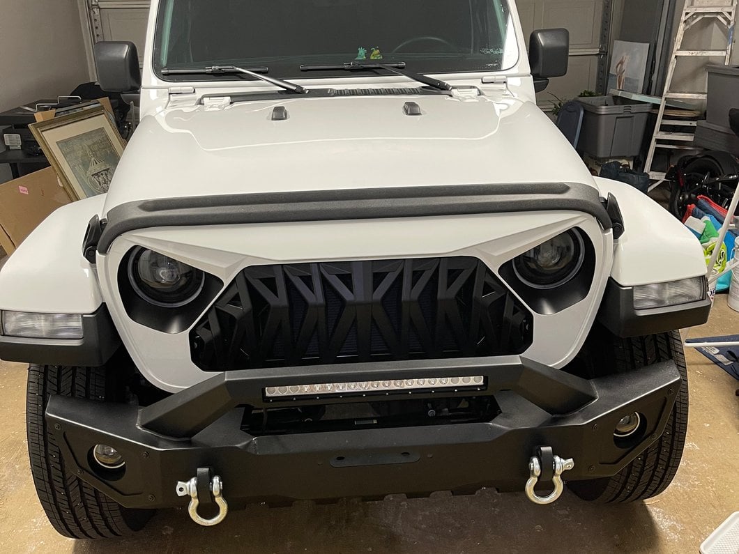 RedRock Deep Woods Grille; Matte Black (20-25 Jeep Gladiator JT w/o TrailCam)