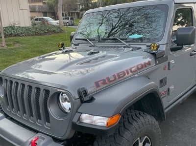 RedRock Cowl Mounted Off-Road Light Brackets (18-25 Jeep Wrangler JL, Excluding 4xe)