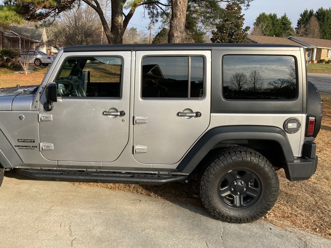 RedRock Old Glory Door Handle Inserts; Black and White (07-18 Jeep Wrangler JK 4-Door)