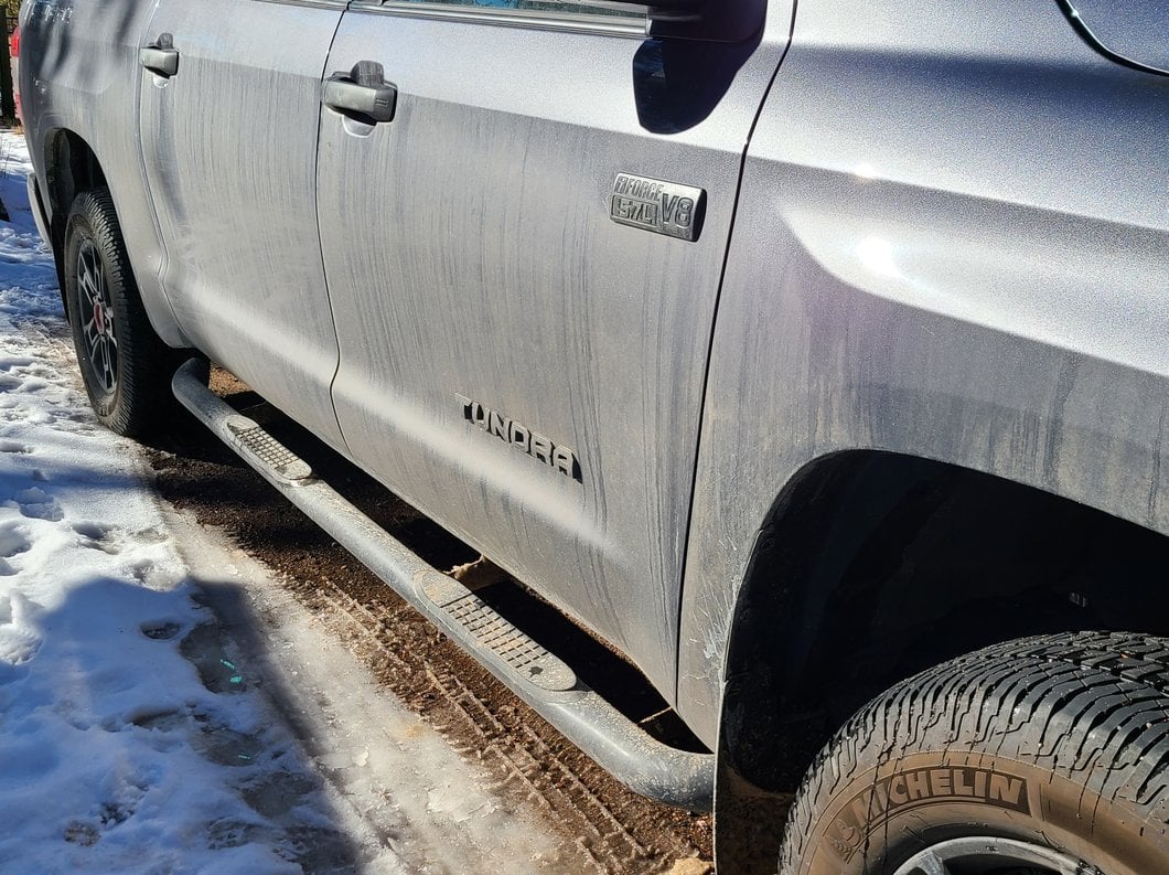 RedRock 3-Inch Side Step Bars; Black (07-21 Tundra CrewMax)