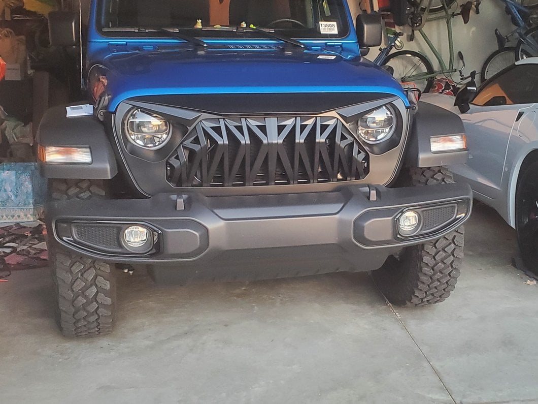 RedRock Deep Woods Grille; Matte Black (18-25 Jeep Wrangler JL w/o TrailCam)