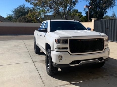 RedRock Baja Upper Replacement Grille with LED Lighting; Charcoal (16-18 Silverado 1500)