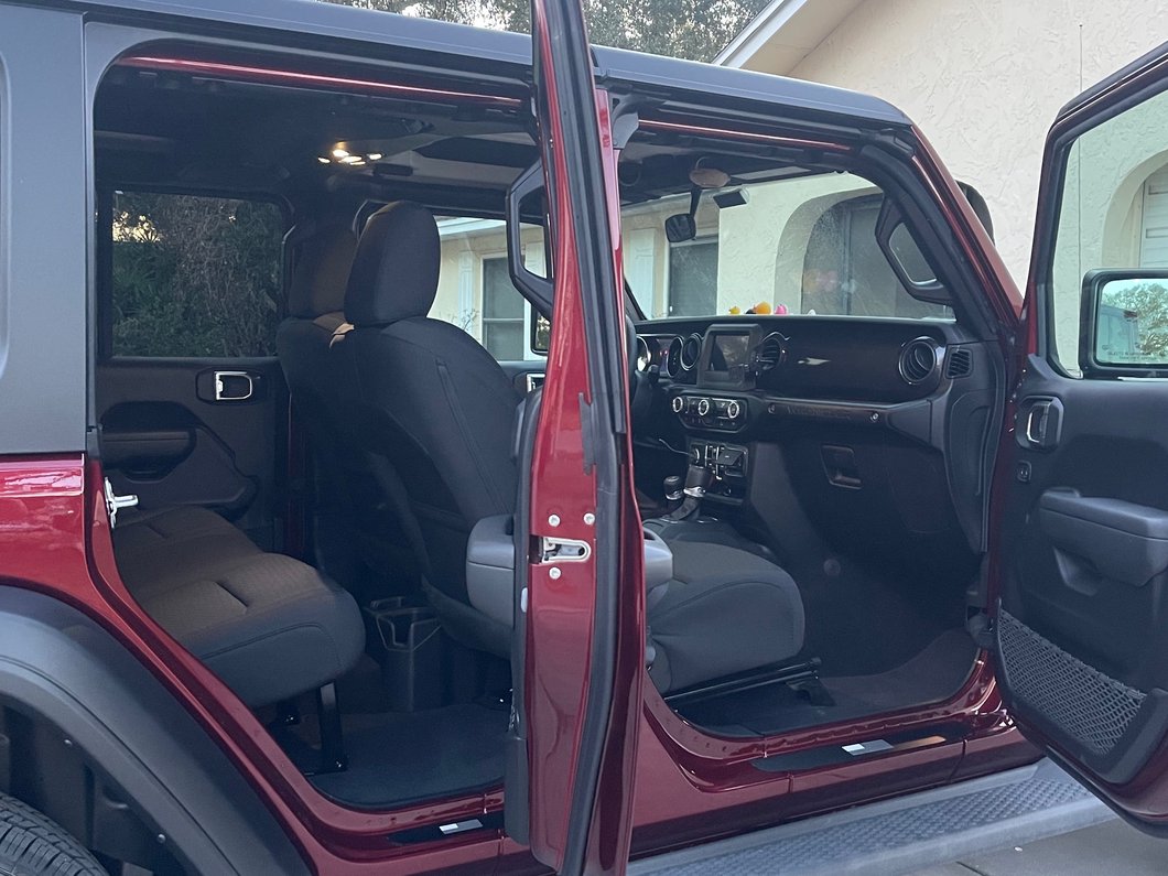 RedRock Door Sill Entry Guards with Flag; Black (18-25 Jeep Wrangler JL 4-Door)