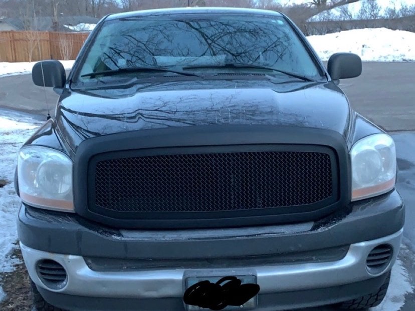 RedRock Mesh Upper Replacement Grille; Matte Black (06-08 RAM 1500)