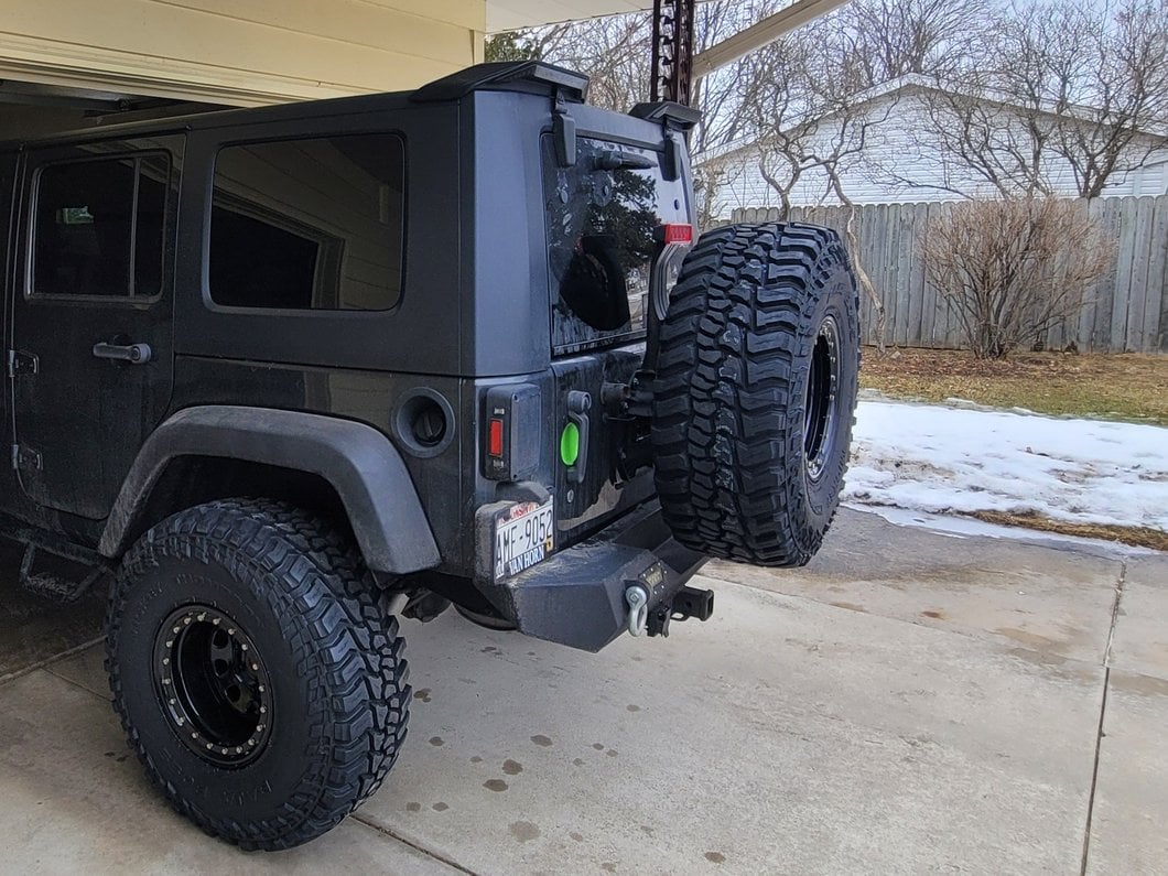 RedRock Spare Tire Relocation Mounting Bracket for Factory Tire Carrier (07-18 Jeep Wrangler JK)