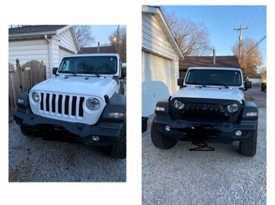 RedRock Deep Woods Grille; Matte Black (18-25 Jeep Wrangler JL w/o TrailCam)