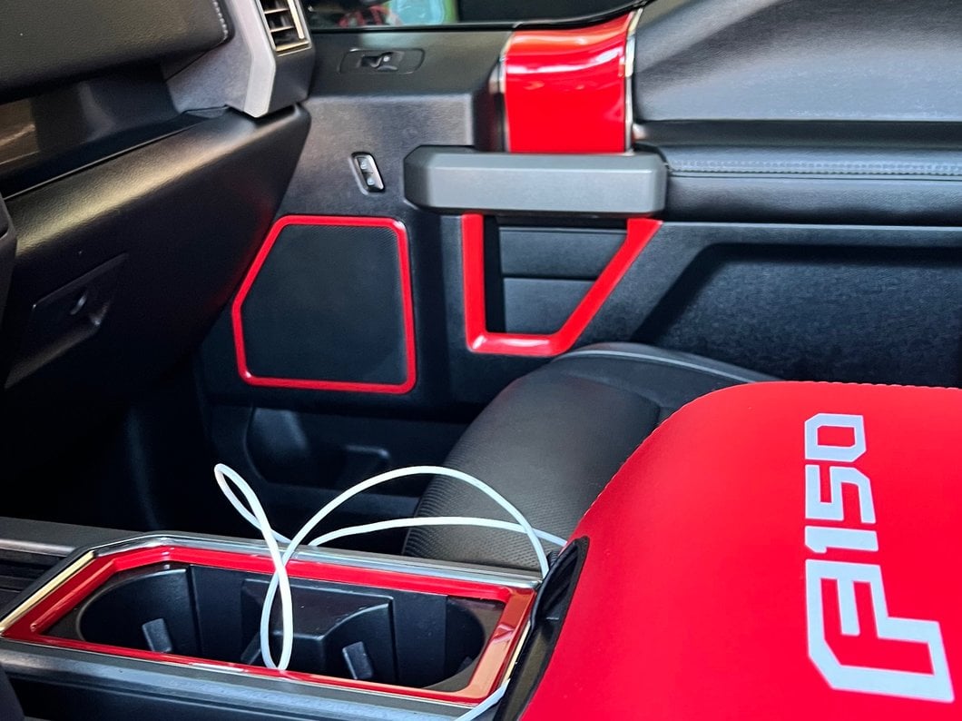 RedRock Center Console Shifter Trim Bezels; Red (15-20 F-150)