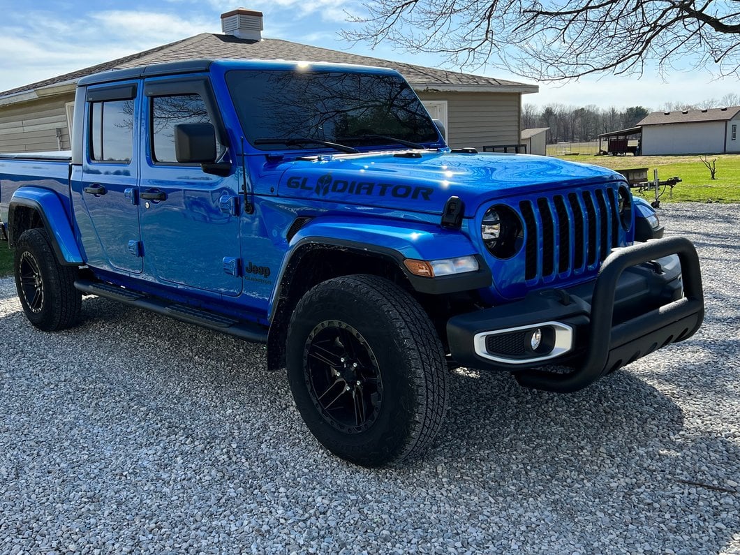 RedRock 3-Inch Bull Bar with Skid Plate; Textured Black (20-25 Jeep Gladiator JT, Excluding Mojave)