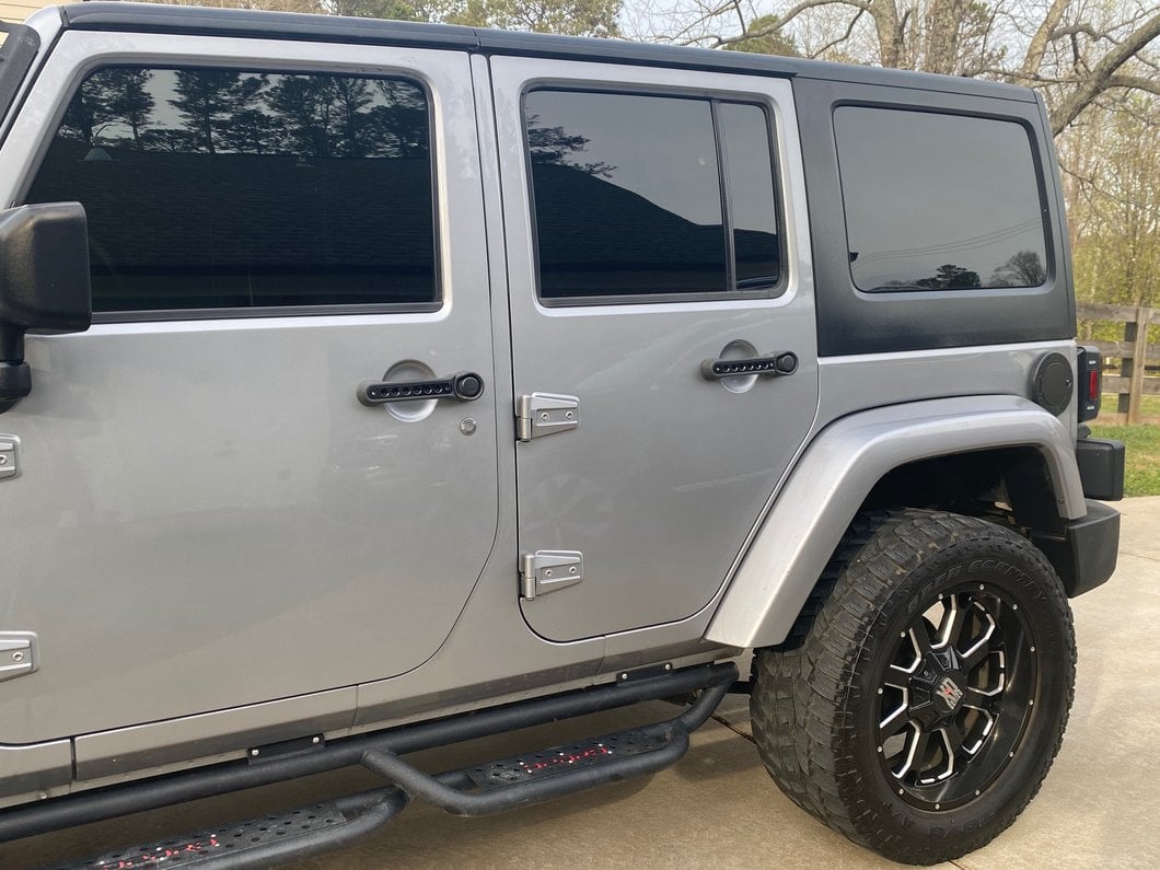 RedRock Billet Aluminum Door Handle Inserts; Black (07-18 Jeep Wrangler JK 4-Door)