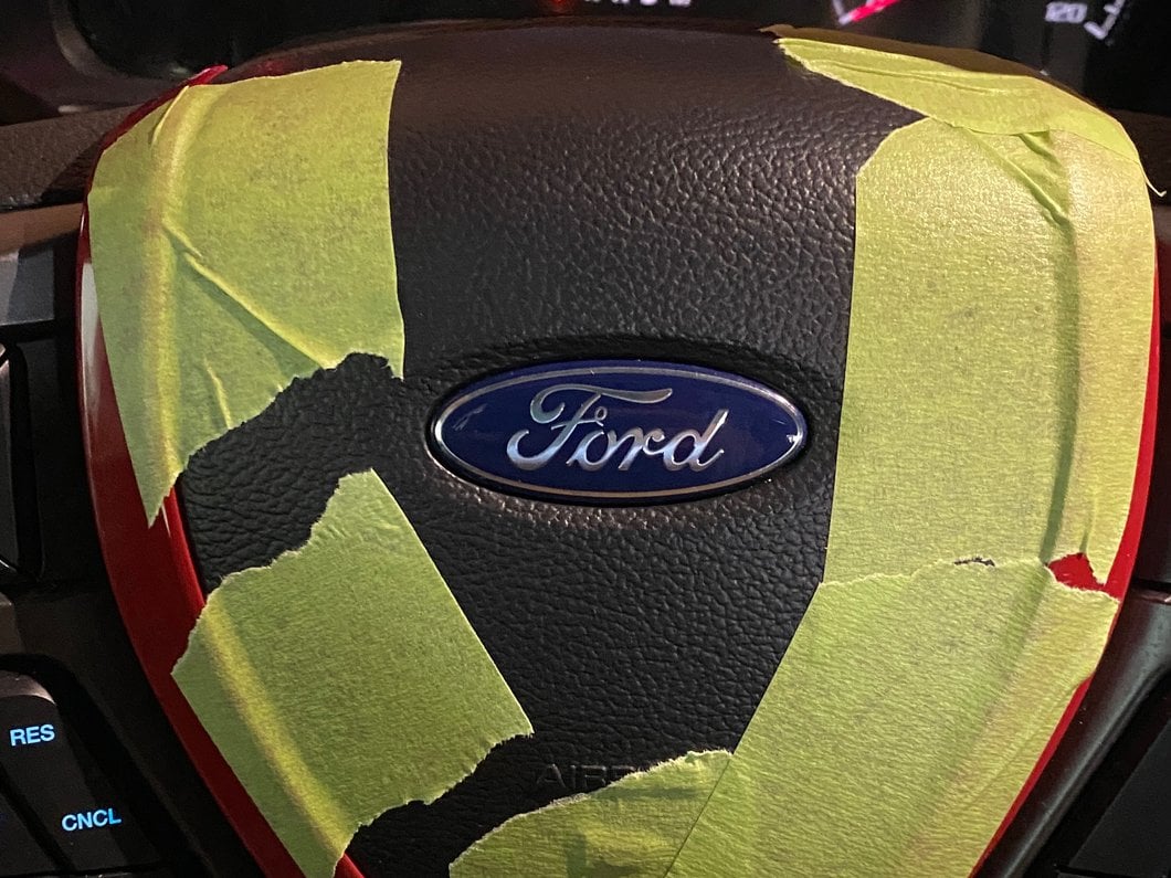 RedRock Steering Wheel Horn Trim; Red (15-20 F-150)