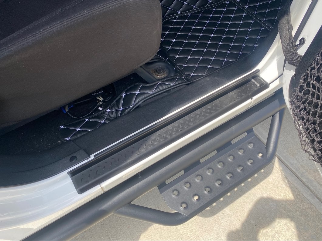 RedRock Diamond Pattern Door Entry Guards; Black (07-18 Jeep Wrangler JK)