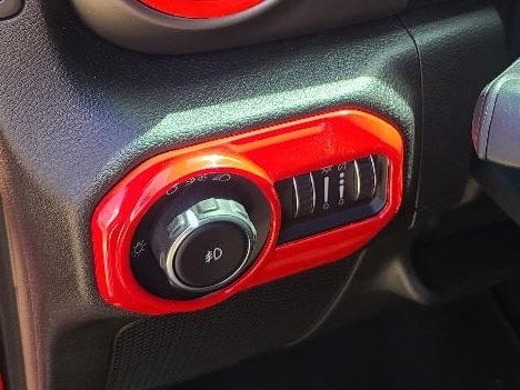 RedRock Headlight Switch Trim; Red (18-25 Jeep Wrangler JL)
