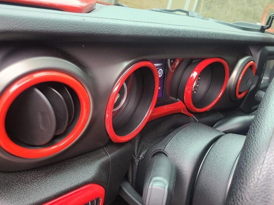 RedRock Gauge Cluster Trim; Red (18-25 Jeep Wrangler JL)